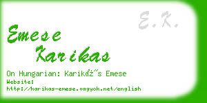 emese karikas business card